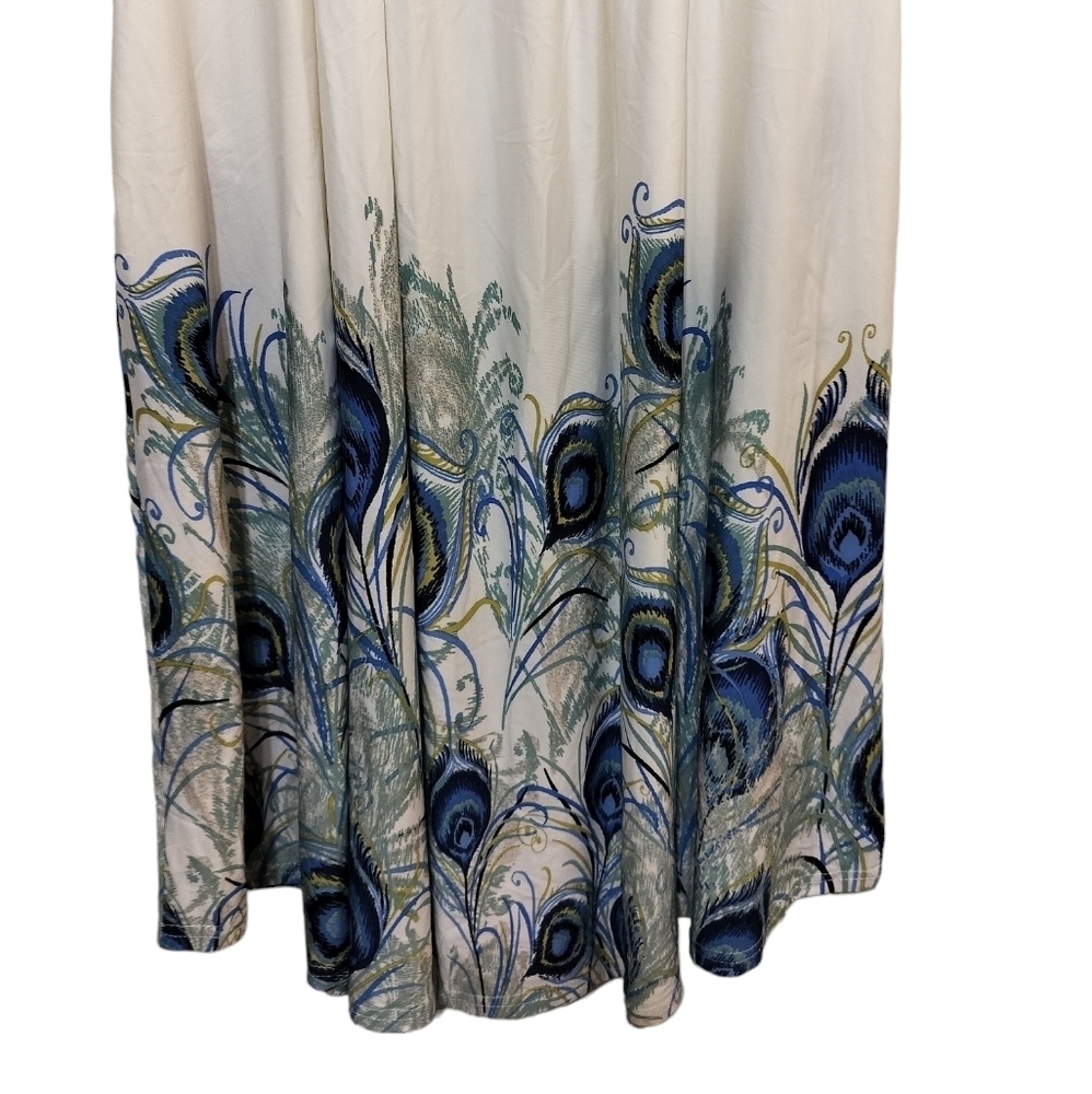 1782) Beyond This Plane Pleats Pocket Peacock Loungees Size 2XL - Picture 2 of 8